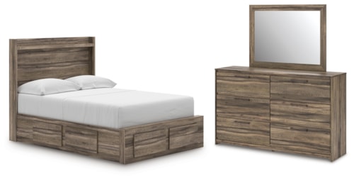 Full Panel Storage Bed, Dresser And Mirror