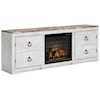 Signature Design Willowton 72" TV Stand with Electric Fireplace