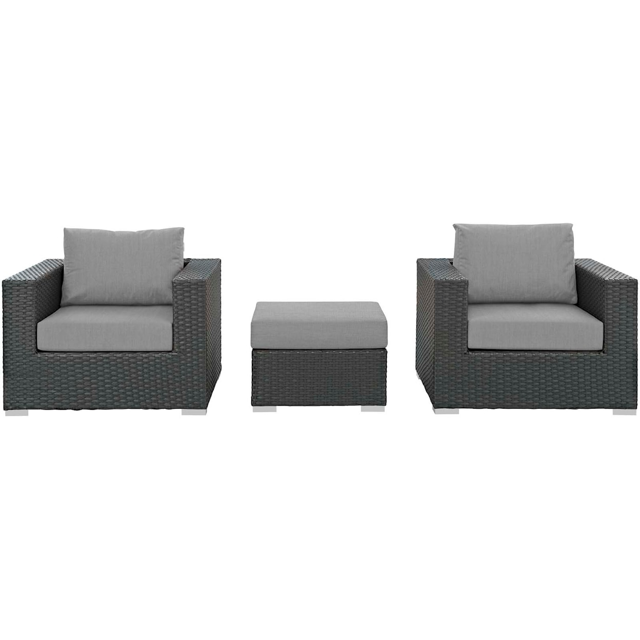 Modway Sojourn Outdoor 3 Piece Sectional Set