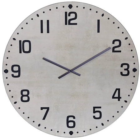 Metal And Wood Industrial Wall Clock With Chalk White Finish