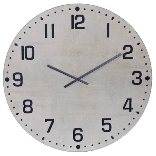 Metal And Wood Industrial Wall Clock With Chalk White Finish