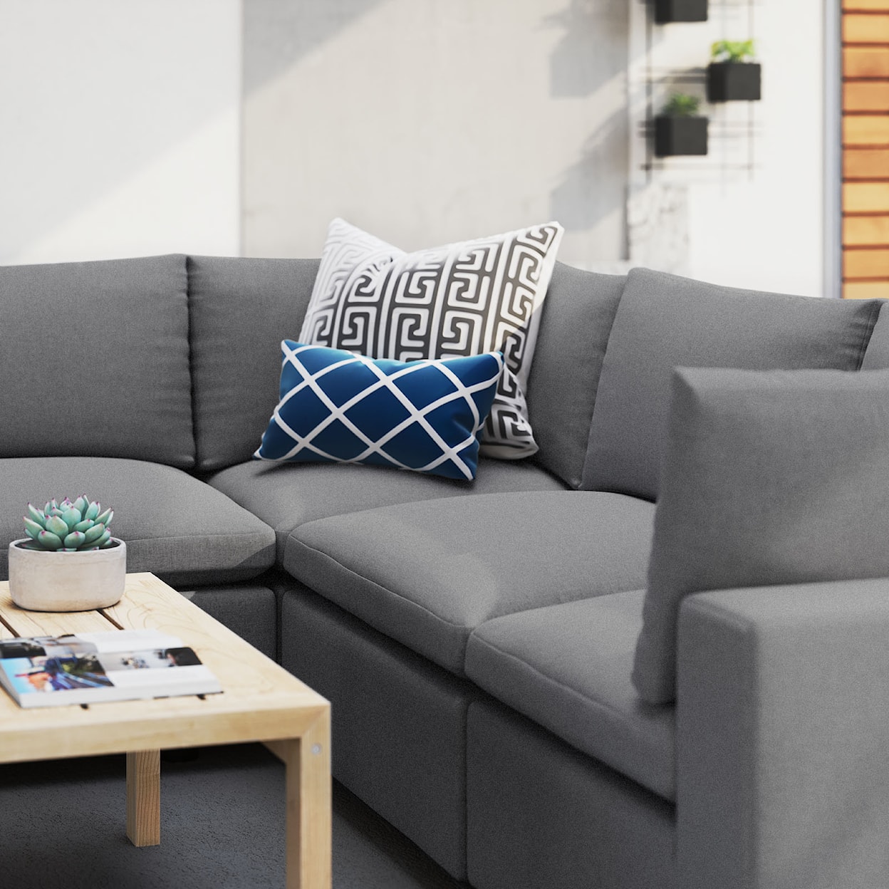 Modway Commix Outdoor 5-Piece Sectional Sofa