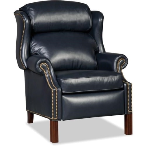 Traditional Reclining Wing Chair with Nailhead Trim