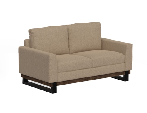 Contemporary Loveseat with Track Arms