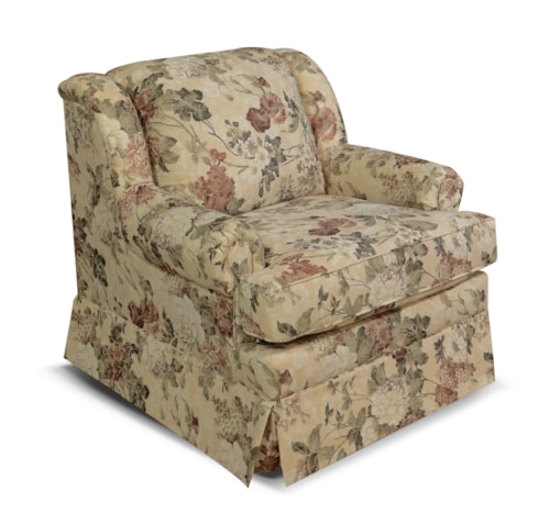 Traditional Skirted Chair with Rolled Arms
