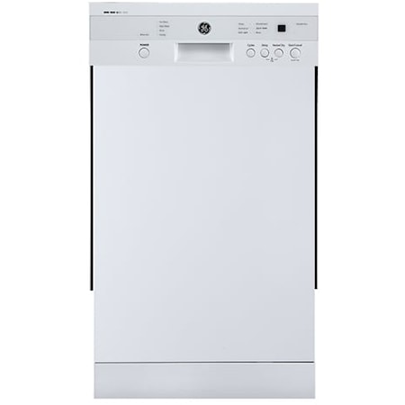 GE 18" Built-In Front Control Dishwasher with Stainless Steel Tall Tub White