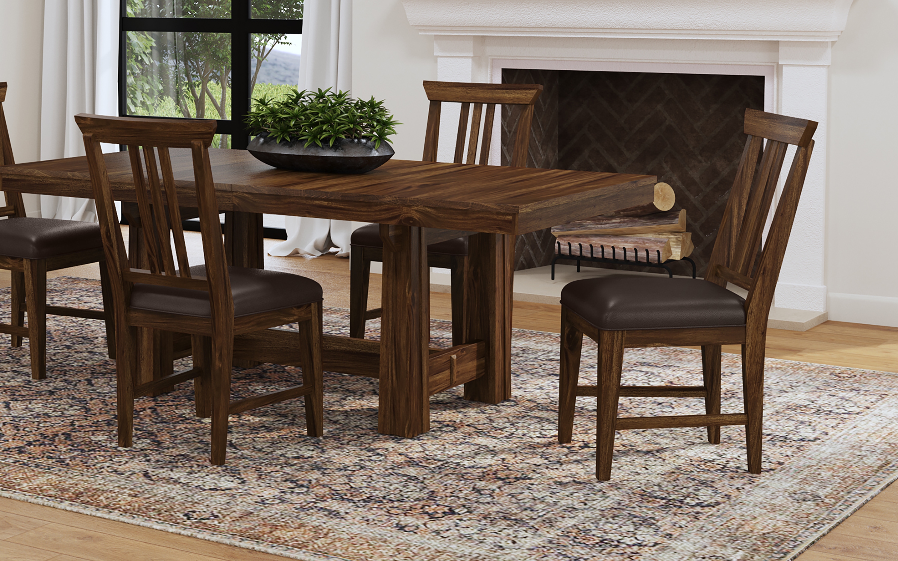 Upholstered Slatback Dining Chair