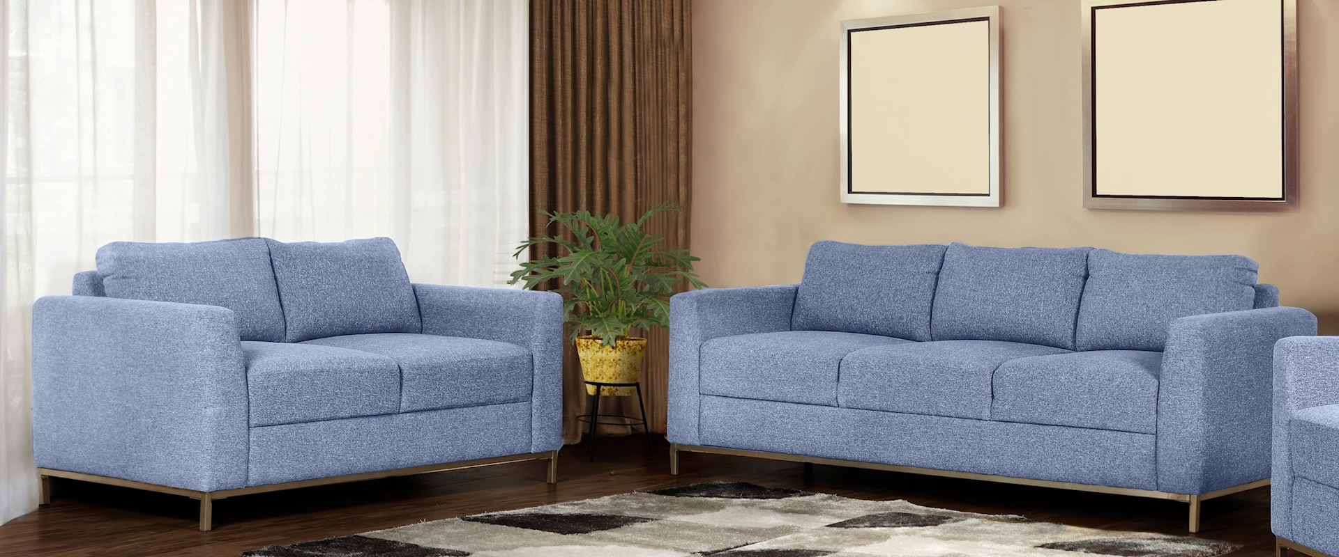 Contemporary 2-Piece Sofa and Lovseat Set