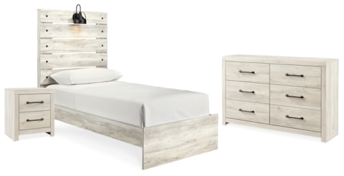 Twin Panel Bed, Dresser And Nightstand