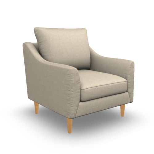 Mid-Century Modern Upholstered Chair with Reversible Seat Cushion