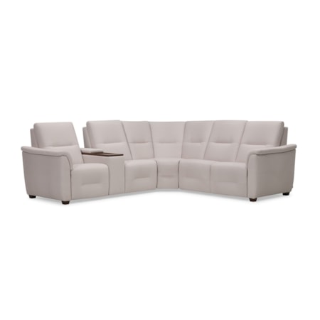 4-Seat Corner Curve Oxford Console Sectional