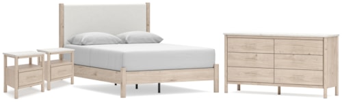 Queen Panel Bed, Dresser And 2 Nightstands