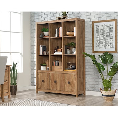 Farmhouse Storage Display Cabinet with Adjustable Shelving