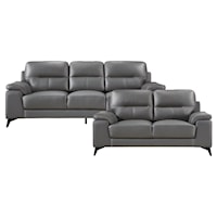 Contemporary 2-Piece Living Room Set with Pillow Arms