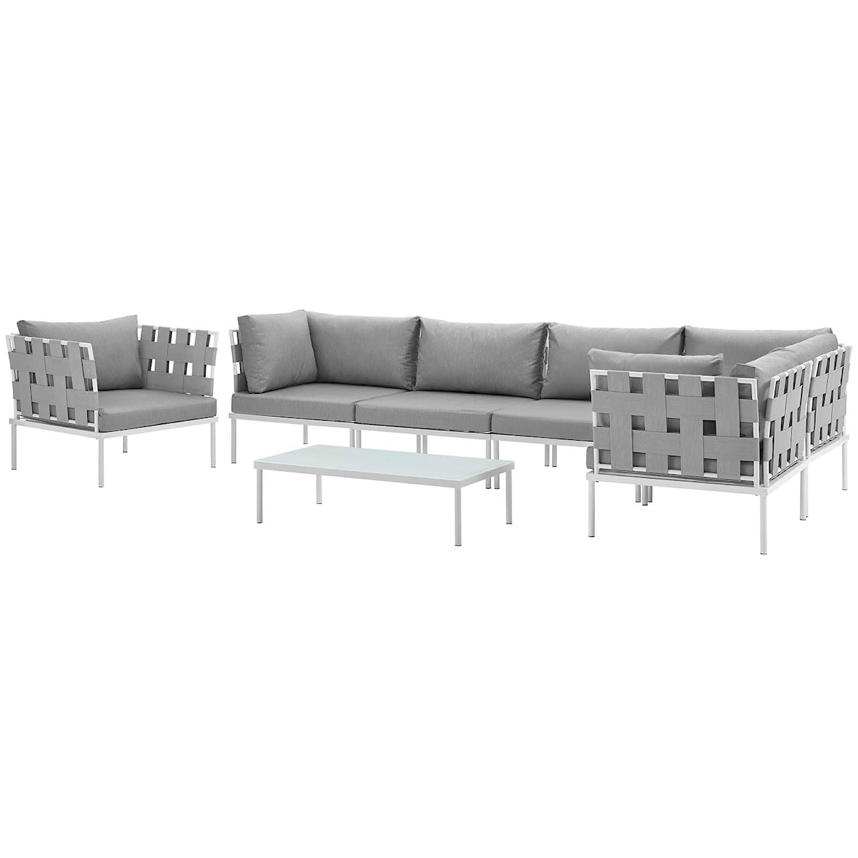 Modway Harmony Outdoor 7 Piece Sectional Sofa Set
