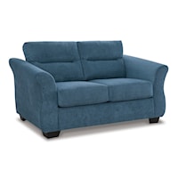 Contemporary Loveseat with Flare Tapered Arms