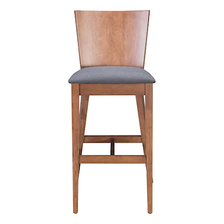 Ambrose Bar Chair (Set of 2) Walnut & Gray