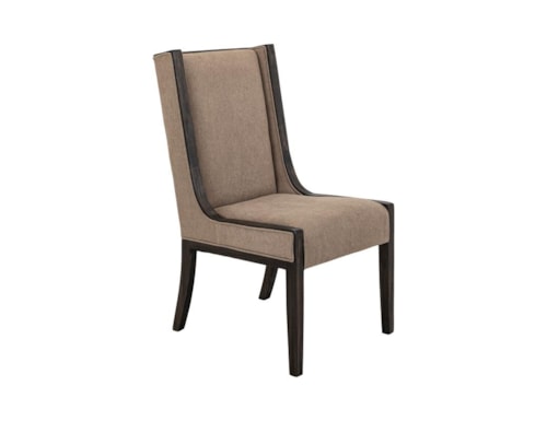 Modern Rustic Upholstered Dining Chair with High Back