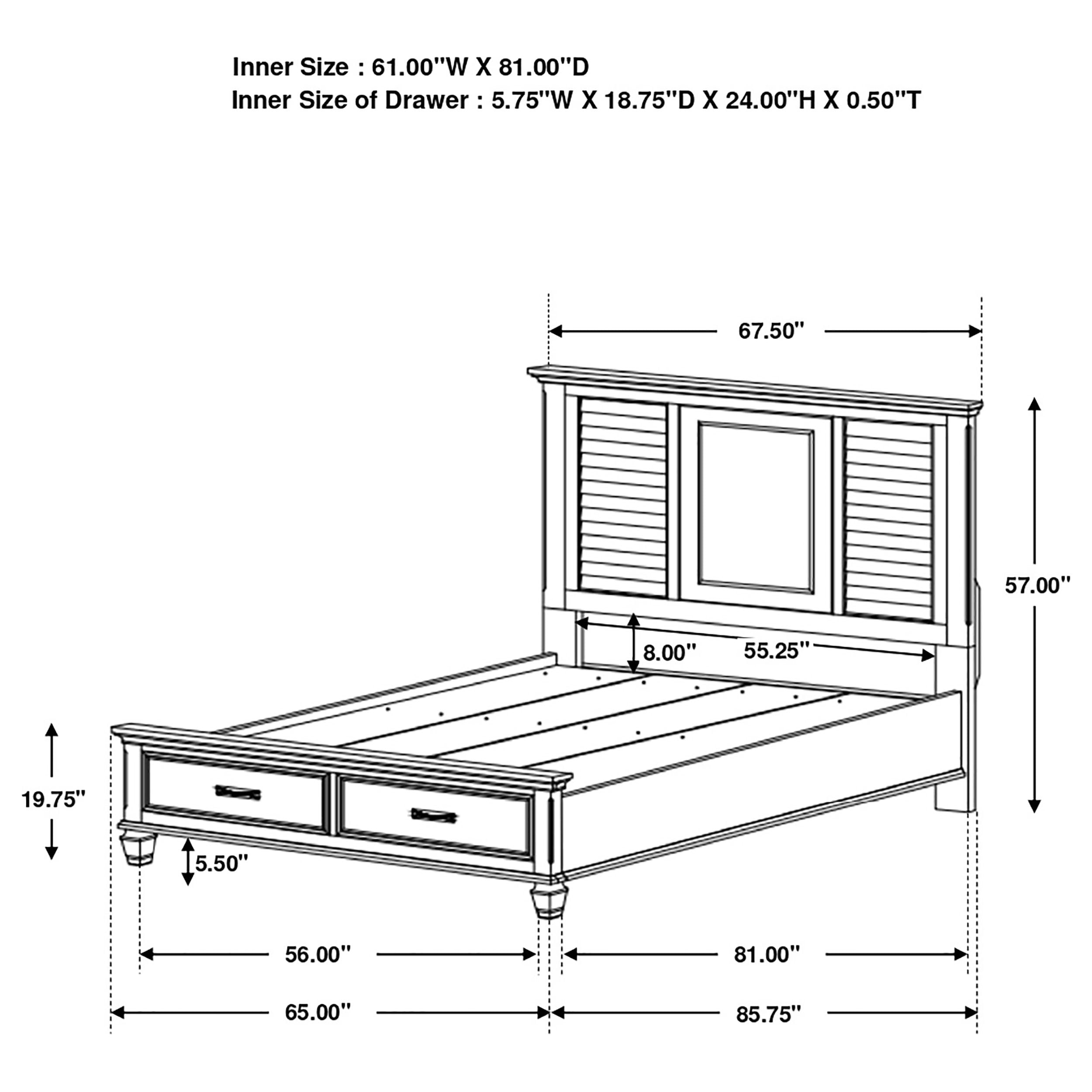 Queen Platform Storage Bed Sage