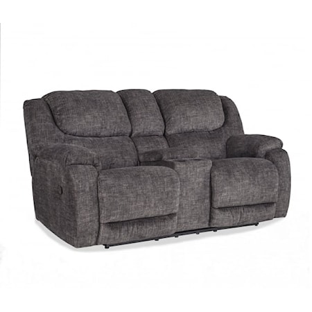 Casual Power Console Loveseat with Cupholders 