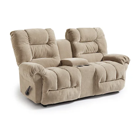 Casual Power Space Saver Reclining Loveseat with Cupholder Console