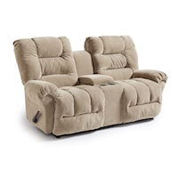 Casual Power Space Saver Reclining Loveseat with Cupholder Console
