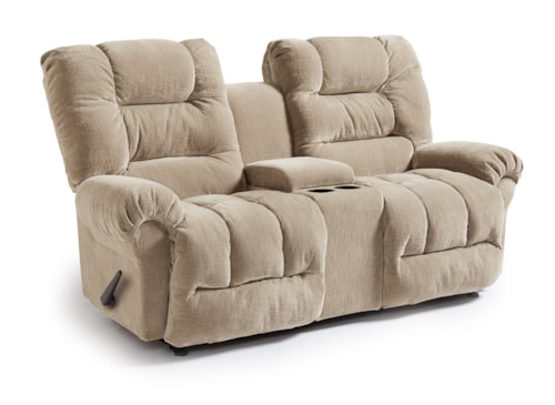 Casual Power Space Saver Reclining Loveseat with Cupholder Console