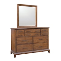 Traditional 10-Drawer Dresser and Mirror Set