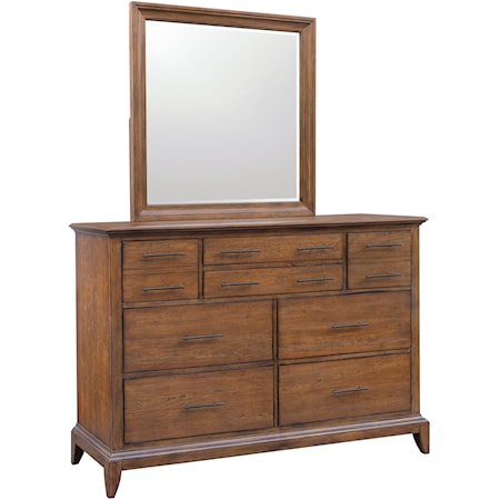 10-Drawer Dresser and Mirror Set