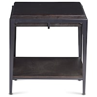 Wood/Metal Square End Table