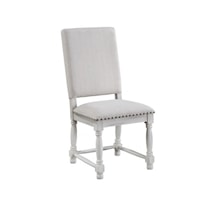 Rustic Upholstered Side Chair with Nailhead Trim