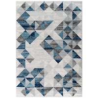 Elettra Distressed Geometric Triangle Mosaic 5x8 Area Rug