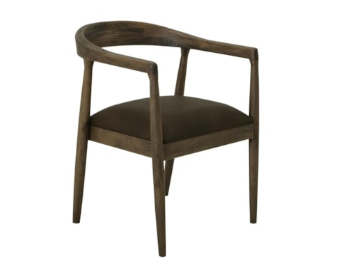 Transitional Open Back Dining Chair with Upholstered Seat