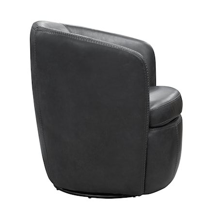 Leather Swivel Barrel Chair (Set of 2)