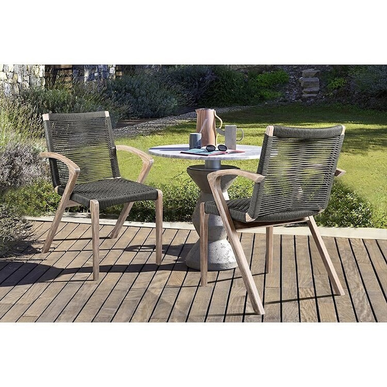 Armen Living Brielle Outdoor Patio Dining Chair - Set of 2