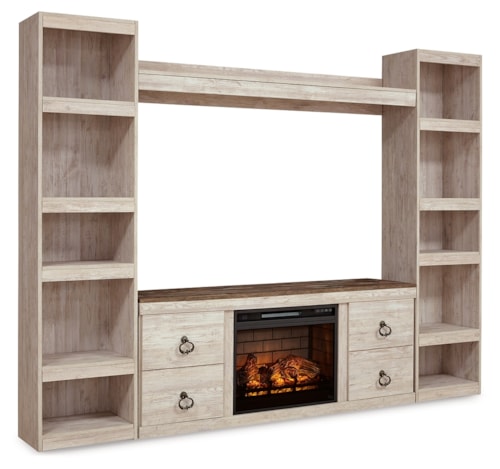 4-Piece Entertainment Center With Electric Fireplace