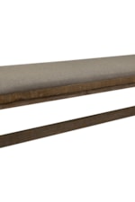 International Furniture Direct Loft Brown Rustic Upholstered Bench with Exposed Wooden Base