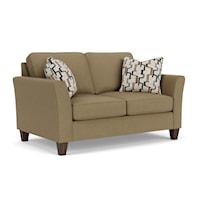 Transitional Loveseat with Flared Arms