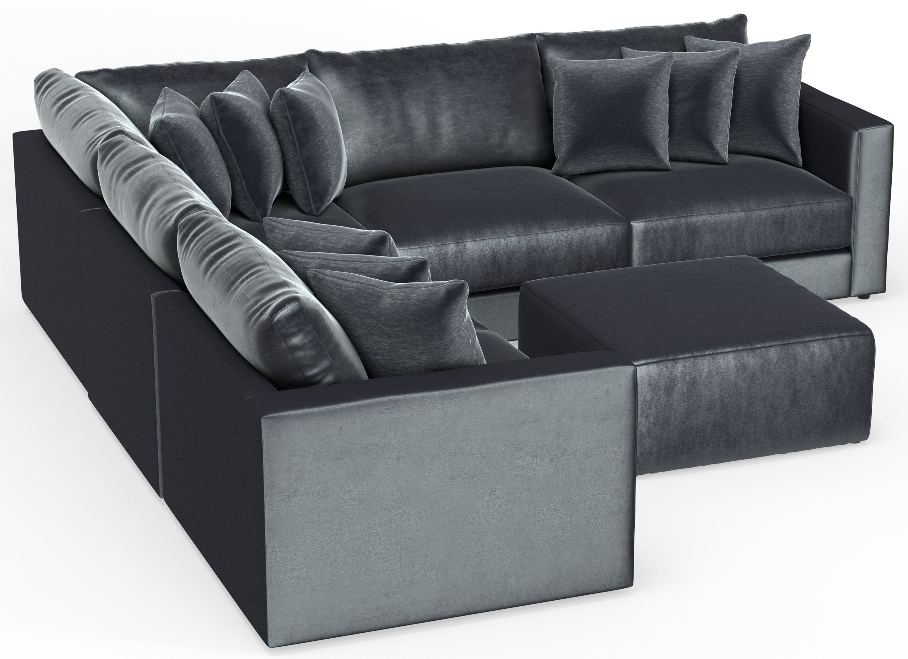 5-Piece Sectional Sofa with Cocktail Ottoman