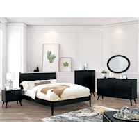 4 Pc. Twin Bedroom Set w/ Oval Mirror