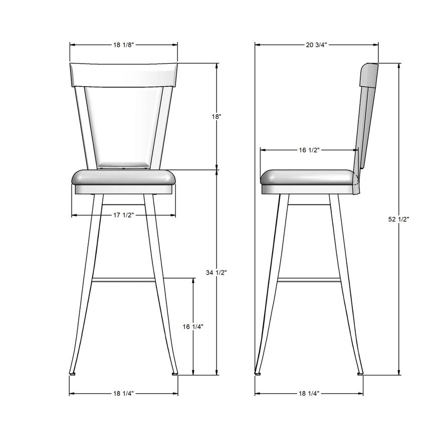 Upholstered Spectator Height Swivel Stool