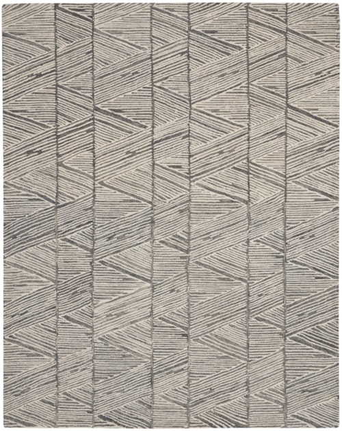 7'9" x 9'9" Grey/White Rectangle Rug