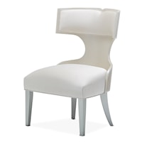 Glam Upholstered Side Chair with Wing Back