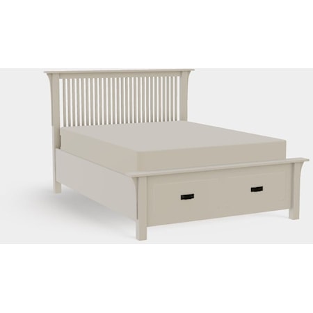 American Craftsman Queen Spindle Bed with Footboard Storage
