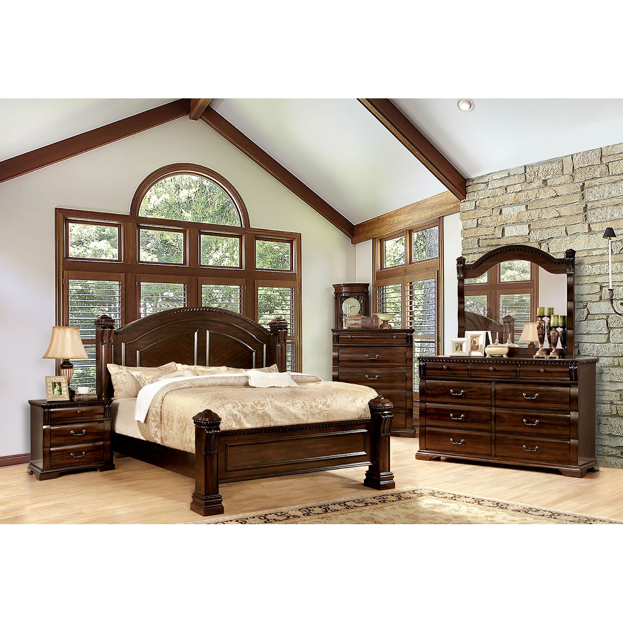 Furniture of America Burleigh 5-Piece Queen Bedroom Set