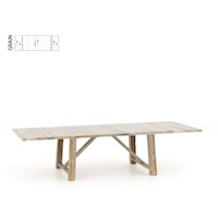 Farmhouse Rectangular Wood Table with Breadboard Table Leaves