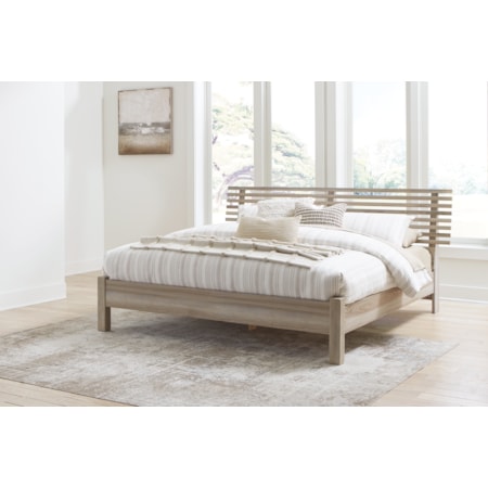 King Slat Panel Bed