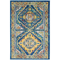 2' x 3' Navy Multicolor Rectangle Rug