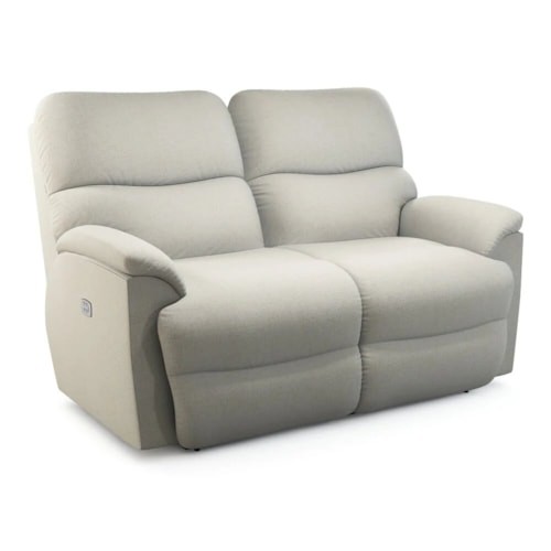 Casual Power Reclining Loveseat with Power Headrest
