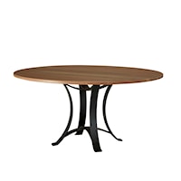 Rustic 60" Round Dining Table with Metal Base